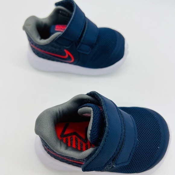 NIKE NAVY STAR RUNNER INFANT ATHLETIC SHOES SIZE 2 - Picture 6 of 12